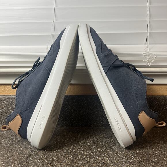Cole Haan Grand 360 Mens Sz 13 M Shoes Blue Canvas Casual Comfort Sneaker Oxford - Picture 5 of 11